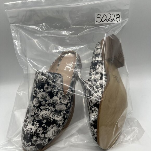 Journee Collection JC Womens 7 Black White Floral Slip On Mules Casual Office - Picture 9 of 9